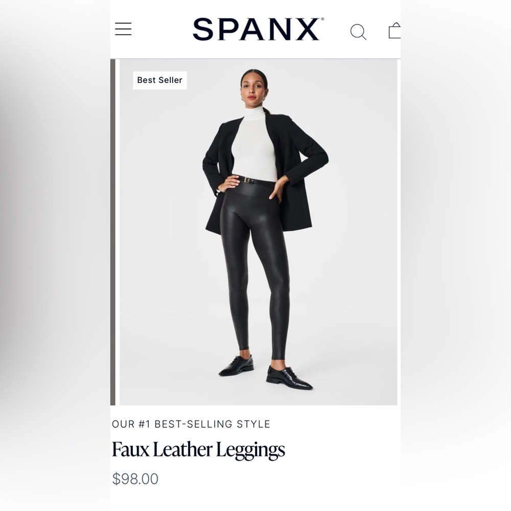 Spanx Faux leather black leggings